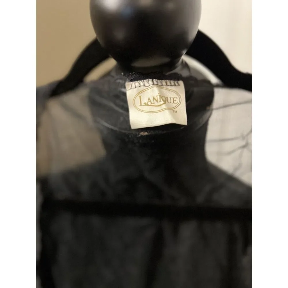 Vintage Lanique Sheer Black Lace Lingerie‎ Cover Top 30/32